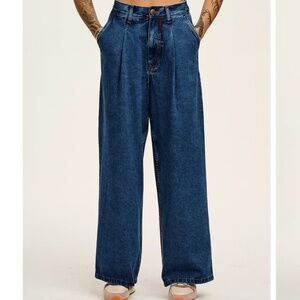 Lucy & Yak Wide Leg Denim Blue Jeans Size 28